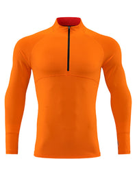 Thumbnail for Men's long-sleeved quick-drying stand-up collar sports fitness top - K - 5 COLORS -