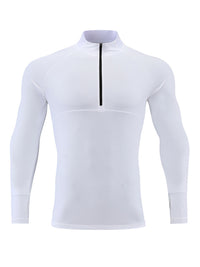 Thumbnail for Men's long-sleeved quick-drying stand-up collar sports fitness top - K - 5 COLORS -