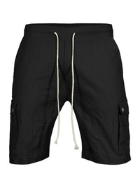 Thumbnail for Casual Men's Slim Drawstring Shorts Thin Quarter Pants Cargo Shorts - K - 5 COLORS -