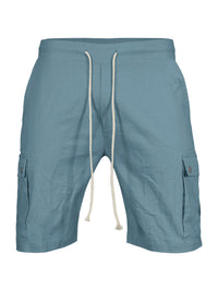 Thumbnail for Casual Men's Slim Drawstring Shorts Thin Quarter Pants Cargo Shorts - K - 5 COLORS -