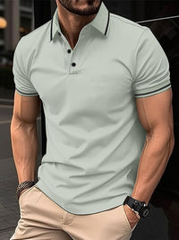 Thumbnail for New Fashion Button Ribbed Collar Sports Polo Shirt Lapel Collar Polo Shirt - K - 8 COLORS -