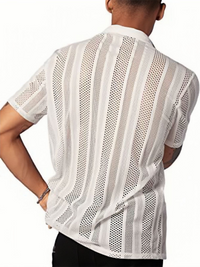 Thumbnail for New Street Casual Button Knitted Short Sleeve Shirt - K - 2 COLORS -