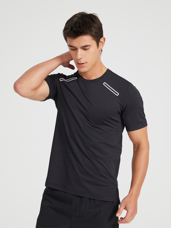 Men's sports outdoor fitness breathable stretch short-sleeved T-shirt - K - 3 COLORS -