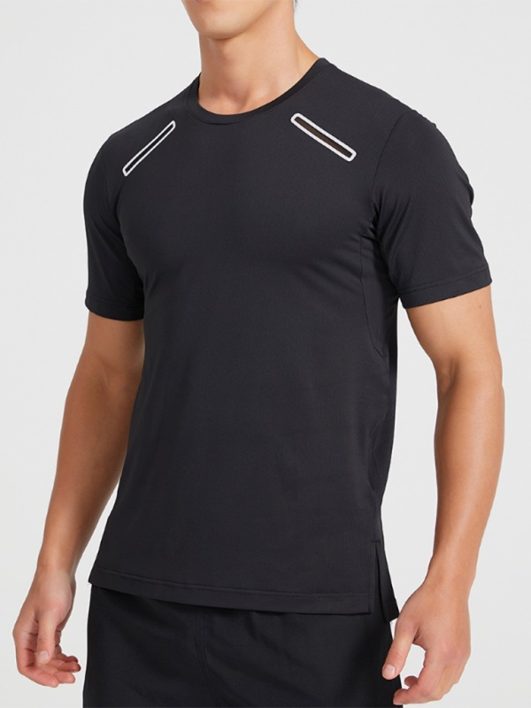 Men's sports outdoor fitness breathable stretch short-sleeved T-shirt - K - 3 COLORS -