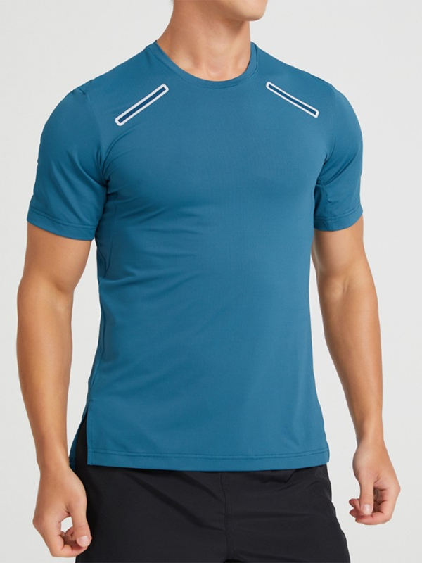 Men's sports outdoor fitness breathable stretch short-sleeved T-shirt - K - 3 COLORS -