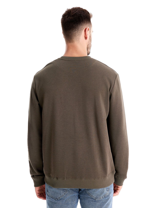 Men's Loose Solid Color Round Neck Casual Long Sleeve Sweatshirt - K - 8 COLORS -