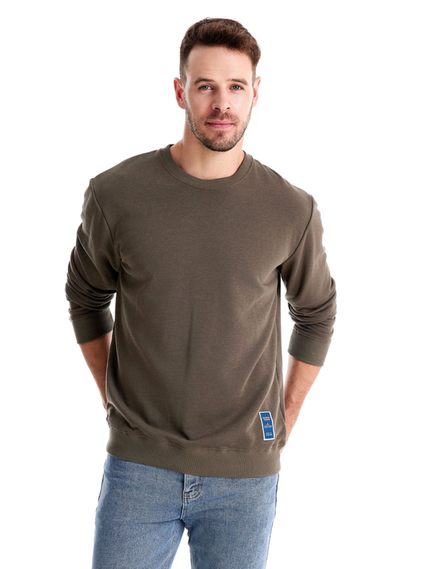 Men's Loose Solid Color Round Neck Casual Long Sleeve Sweatshirt - K - 8 COLORS -