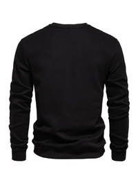 Thumbnail for Men's Loose Solid Color Round Neck Casual Long Sleeve Sweatshirt - K - 8 COLORS -