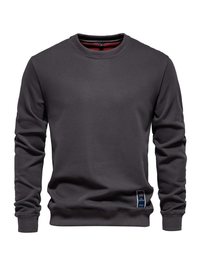 Thumbnail for Men's Loose Solid Color Round Neck Casual Long Sleeve Sweatshirt - K - 8 COLORS -