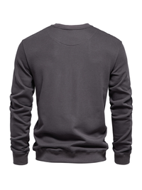 Thumbnail for Men's Loose Solid Color Round Neck Casual Long Sleeve Sweatshirt - K - 8 COLORS -