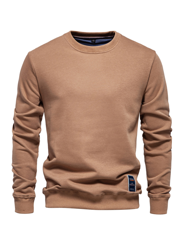 Men's Loose Solid Color Round Neck Casual Long Sleeve Sweatshirt - K - 8 COLORS -