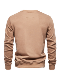 Thumbnail for Men's Loose Solid Color Round Neck Casual Long Sleeve Sweatshirt - K - 8 COLORS -