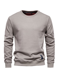 Thumbnail for Men's Loose Solid Color Round Neck Casual Long Sleeve Sweatshirt - K - 8 COLORS -