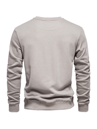 Thumbnail for Men's Loose Solid Color Round Neck Casual Long Sleeve Sweatshirt - K - 8 COLORS -