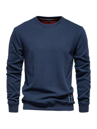 Thumbnail for Men's Loose Solid Color Round Neck Casual Long Sleeve Sweatshirt - K - 8 COLORS -