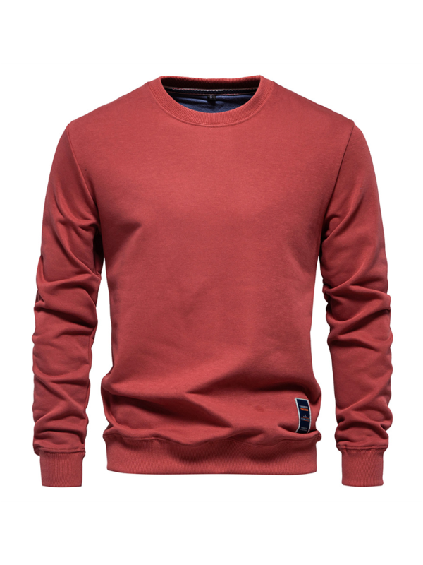 Men's Loose Solid Color Round Neck Casual Long Sleeve Sweatshirt - K - 8 COLORS -