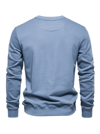 Thumbnail for Men's Loose Solid Color Round Neck Casual Long Sleeve Sweatshirt - K - 8 COLORS -