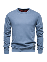 Thumbnail for Men's Loose Solid Color Round Neck Casual Long Sleeve Sweatshirt - K - 8 COLORS -