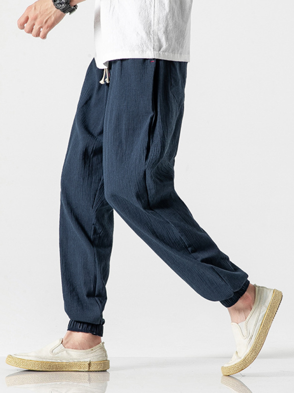 Men's Linen Pants - Drawstring Pants - K - 7 COLORS -