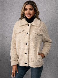 Thumbnail for Loose Casual Lapel Plush Jacket Lamb Fleece Coat - K - 1 COLOR -