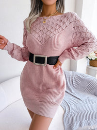 Thumbnail for Women Casual Knit Hollow-Out Sweater Dress - K - 3 COLORS -