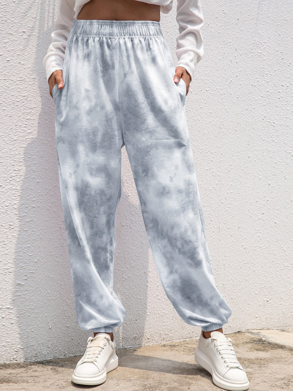 Women's Casual Tie-Dye Elastic Waist Sweatpants - K - 6 COLORS -