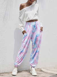 Thumbnail for Women's Casual Tie-Dye Elastic Waist Sweatpants - K - 6 COLORS -