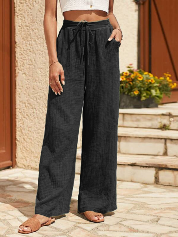 New style loose elastic pleated fashionable casual Pants - K - 2 COLORS -