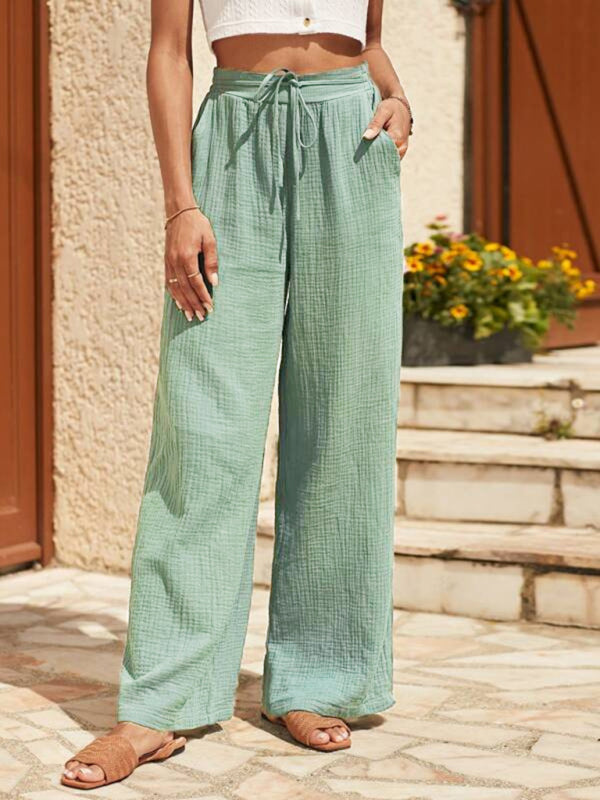 New style loose elastic pleated fashionable casual Pants - K - 2 COLORS -