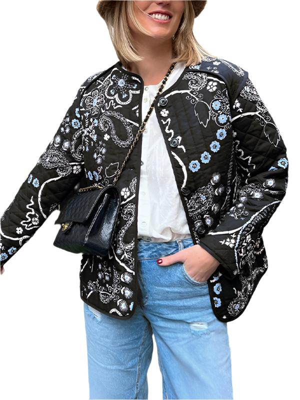 Retro Self Design Polyester Jacket with Welt Pocket - K - 4 COLORS -