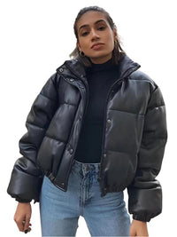 Thumbnail for Women’s Casual Padded Polyester Puffer Jacket - K - 3 COLORS -