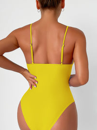 Thumbnail for New solid color deep V one-piece swimsuit - K - 8 COLORS -