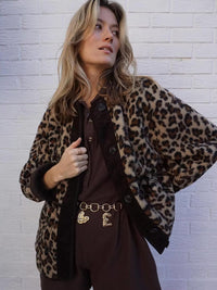 Thumbnail for New printed fashionable loose Wooly leopard print Jacket - K - 1 COLOR -