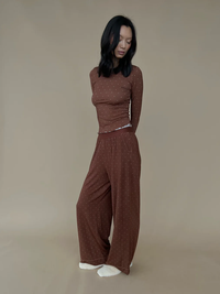 Thumbnail for New fashionable casual long-sleeved top & trousers home suit - K - 2 COLORS -