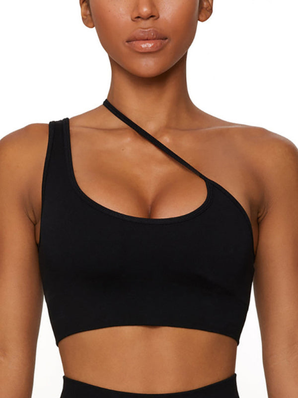 New seamless solid color knitted high elastic sports bra - K - 3 COLORS -