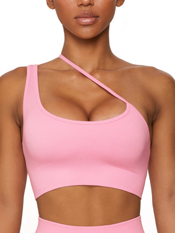 New seamless solid color knitted high elastic sports bra - K - 3 COLORS -