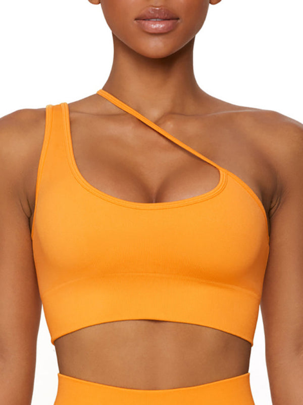 New seamless solid color knitted high elastic sports bra - K - 3 COLORS -