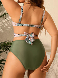 Thumbnail for Plus size printed mesh three-piece bikini swimsuit - L THRU 5 XL ONLY - K - 1 COLOR -