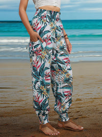 Thumbnail for New style casual pants pocket tropical print trousers - K - 2 COLORS -