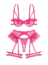 Thumbnail for Sexy and tempting three-point bra and panties sexy set - K - 8 COLORS -