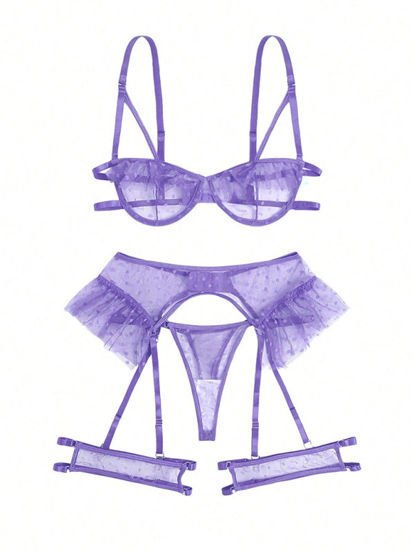 Sexy and tempting three-point bra and panties sexy set - K - 8 COLORS -