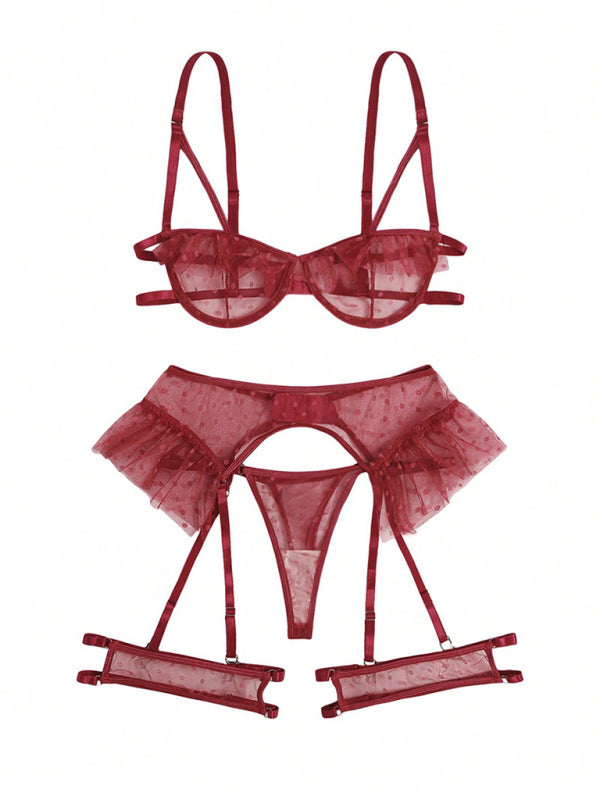 Sexy and tempting three-point bra and panties sexy set - K - 8 COLORS -