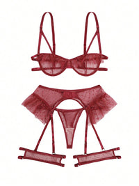 Thumbnail for Sexy and tempting three-point bra and panties sexy set - K - 8 COLORS -