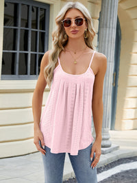 Thumbnail for Women's Casual Sleeveless Camisole Hollow U Neck Cami Tank - K - 9 COLORS -