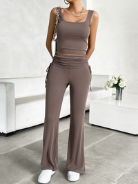 Thumbnail for Women's casual solid color slim fit Vest and Pants set - 2 PCS. - K - 4 COLORS -