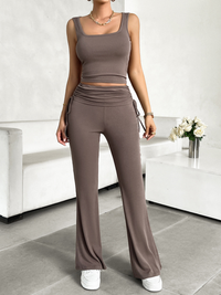 Thumbnail for Women's casual solid color slim fit Vest and Pants set - 2 PCS. - K - 4 COLORS -