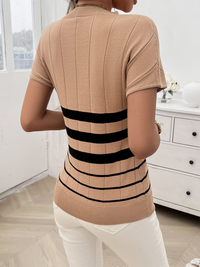 Thumbnail for Women's Spring and Summer Temperament Slim Striped Sweater - K - 4 COLORS -