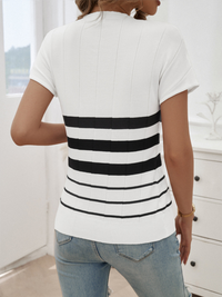 Thumbnail for Women's Spring and Summer Temperament Slim Striped Sweater - K - 4 COLORS -