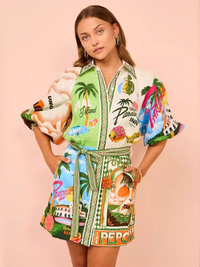 Thumbnail for Casual fashion printed versatile cardigan shirt dress - Beach or Everyday - K - 1 COLOR -