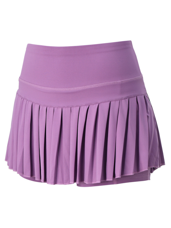 Anti-exposure outdoor quick-drying pocket culottes sports shorts tennis pleated skirt - K - 1 COLOR -